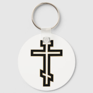 Russisch-orthodox kruis sleutelhanger