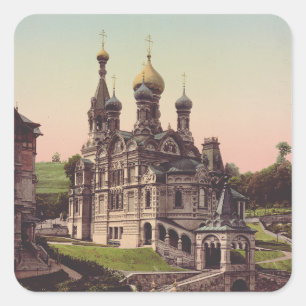 Russisch-orthodoxe Kerk in Moskou Vierkante Sticker