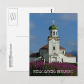 Russisch-orthodoxe kerk~ Unalaska, AK Briefkaart (Voorkant / Achterkant)