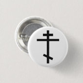 Russisch-orthodoxe kruis ronde button 3,2 cm (Voorkant /achterkant)