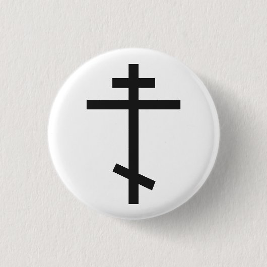 Russisch-orthodoxe kruis ronde button 3,2 cm (Voorkant)