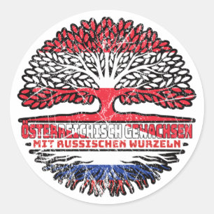 Russisch Österreichisch Österreich Baum Ronde Sticker