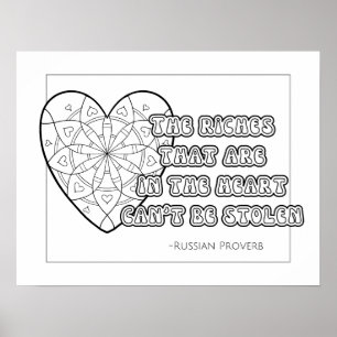 Russisch Proverb Coloring Poster