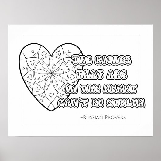 Russisch Proverb Coloring Poster (Voorkant)