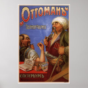 Russisch Rijk Tabak Adverteren 1900 Poster