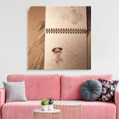 Russisch soldaat schetsboek Canvas Afdruk (Insitu (Woonkamer))