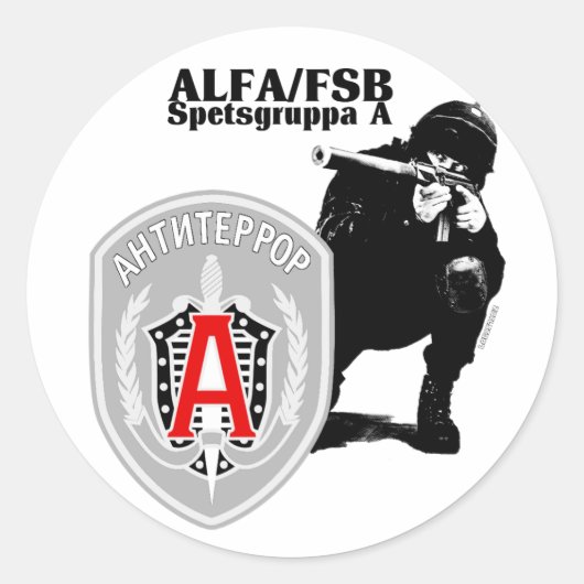 Russisch Speznas ALFA Antiterreurgroep Sticker (Voorkant)