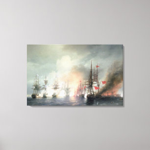 Russisch-Turks Zee Slag om Sinop Canvas Afdruk