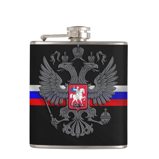 Russisch wapenschild heupfles (Voorkant)