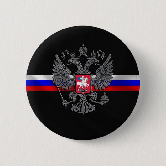 Russisch wapenschild ronde button 5,7 cm (Voorkant)