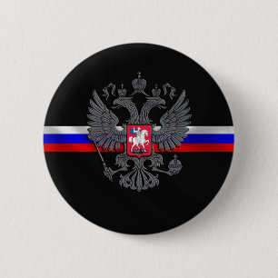 Russisch wapenschild ronde button 5,7 cm