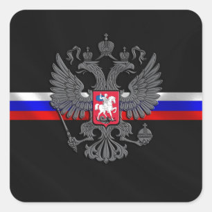 Russisch wapenschild vierkante sticker
