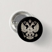 Russisch wapenschild - witte versie ronde button 3,2 cm (Voorkant /achterkant)