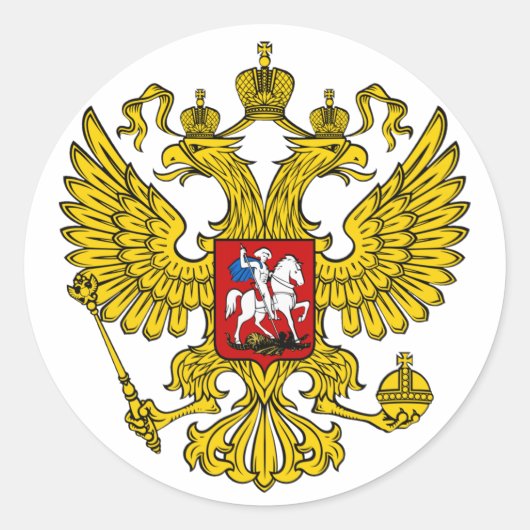Russische adelaar ronde sticker (Voorkant)