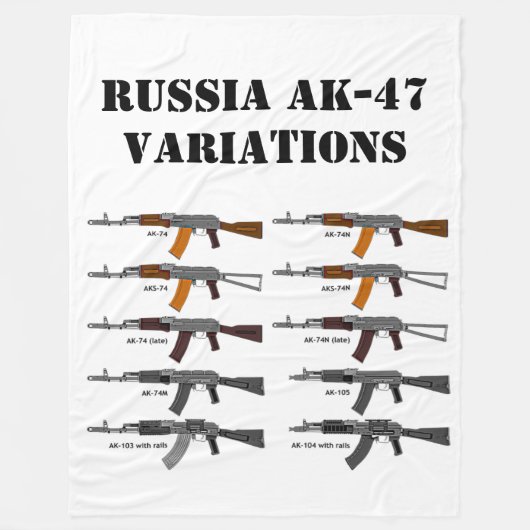 RUSSISCHE AK-47 VARIATIES FLEECE DEKEN (Voorkant)