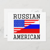 Russische Amerikaanse Vlag Briefkaart (Voorkant / Achterkant)