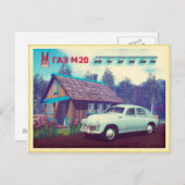 Russische auto en Dacha Briefkaart (Voorkant / Achterkant)