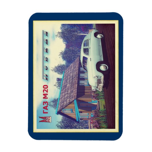 Russische auto en Dacha Magneet (Verticaal)