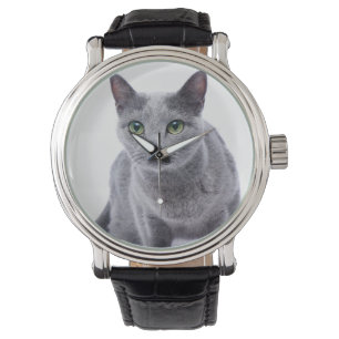 Russische blauwe kat horloge