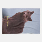 Russische blauwe kat theedoek (Horizontaal)