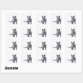 Russische blauwe kat vierkante sticker (Vel)