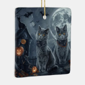 Russische Blauwe Katten Halloween Spooky Keramisch Ornament (Rechts)