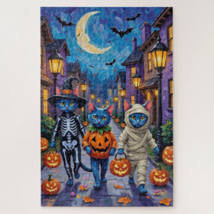 Russische Blauwe Katten in Halloween Kostuums Legpuzzel