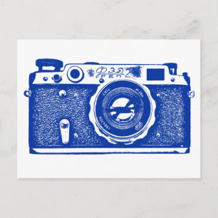 Russische camera - Navy Blue Briefkaart