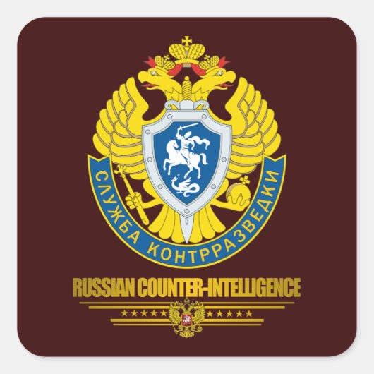 Russische contraspionage vierkante sticker (Voorkant)