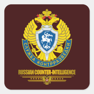 Russische contraspionage vierkante sticker