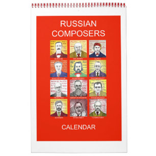 RUSSISCHE de muurkalender van COMPONISTEN Kalender