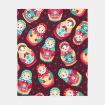 Russische doll fleece deken