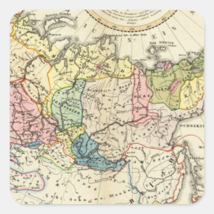 Russische Empire Ethnografie Vierkante Sticker