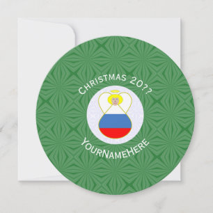 Russische engel vlag Kerstmis Personaliseer Rond Kaart