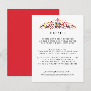 Russische Folk Art Khokhloma WEDDING Guest Details Informatiekaartje