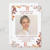 Russische Herfst Memorial Funeral Order of Service Programma (Voorkant / Achterkant)