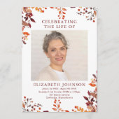 Russische Herfst Memorial Funeral Order of Service Programma (Voorkant)