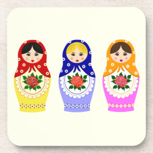 Russische matryoshka nestpoppen drankjes onderzetter