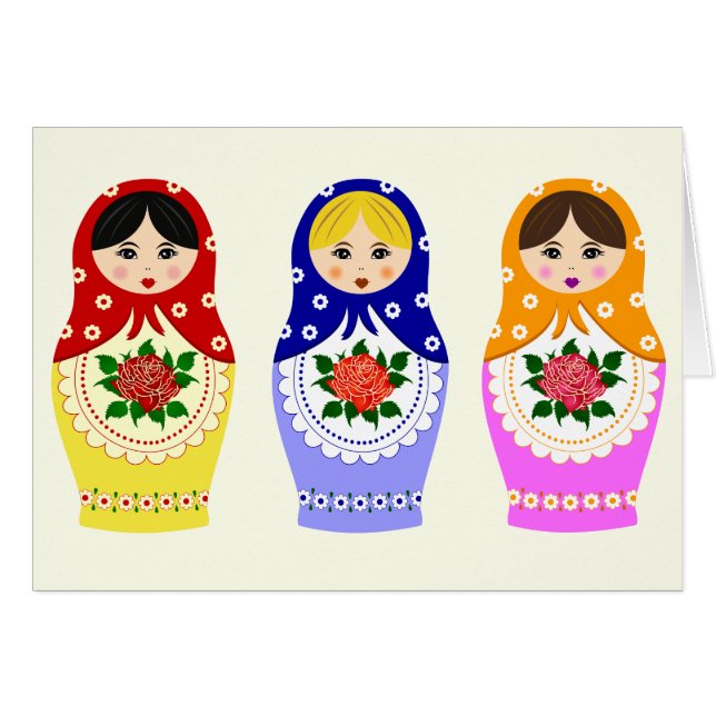 Russische matryoshka-poppen (Voorkant Horizontaal)