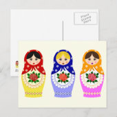 Russische matryoshka-poppen briefkaart (Voorkant / Achterkant)