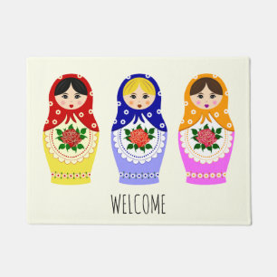 Russische matryoshka-poppen deurmat