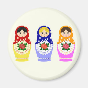 Russische matryoshka-poppen magneet