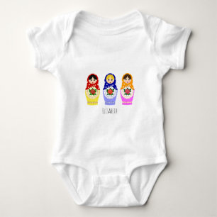 Russische matryoshka poppen noemen baby shirt