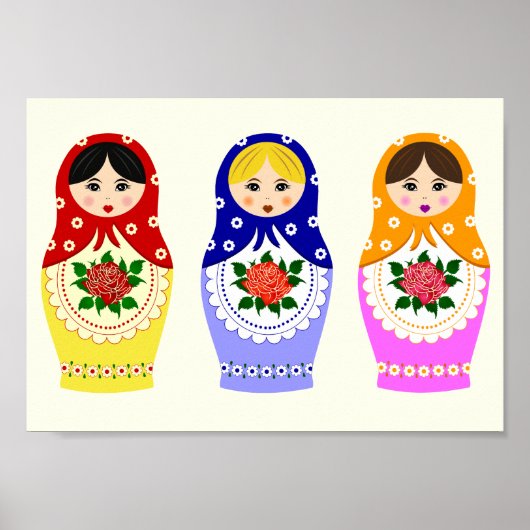 Russische matryoshka-poppen poster (Voorkant)