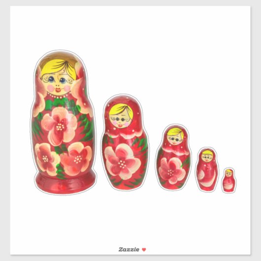 Russische Matryoshka poppen Sticker (Vel)