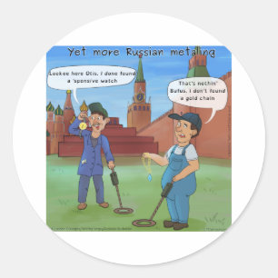 Russische Metal-Ing Funny Rick London Gifts Ronde Sticker