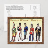Russische militaire uniformen briefkaart (Voorkant / Achterkant)