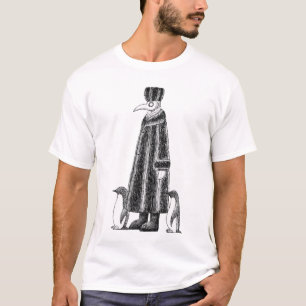 Russische pest Doctor in de pinguïns Winter Grafi T-shirt