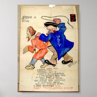 Russische politieke Cartoon Poster