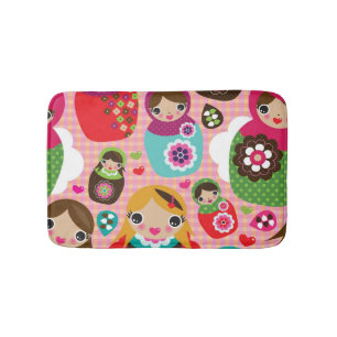 Russische pop-illustratie achtergrond badmat